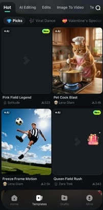 filmora templates page