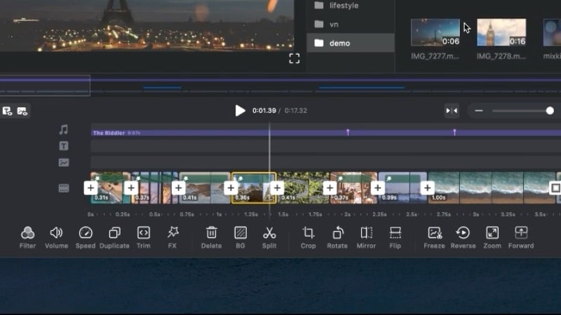vn for mac editing features