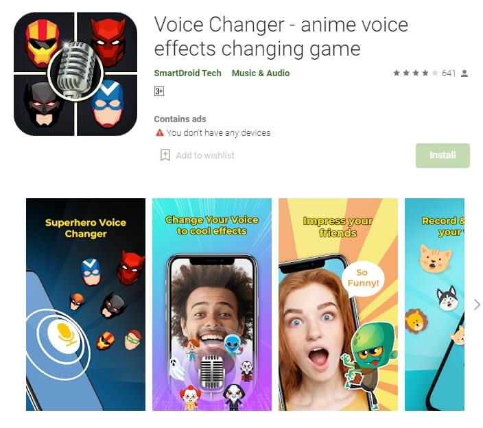  app modificador de voz de anime para android
