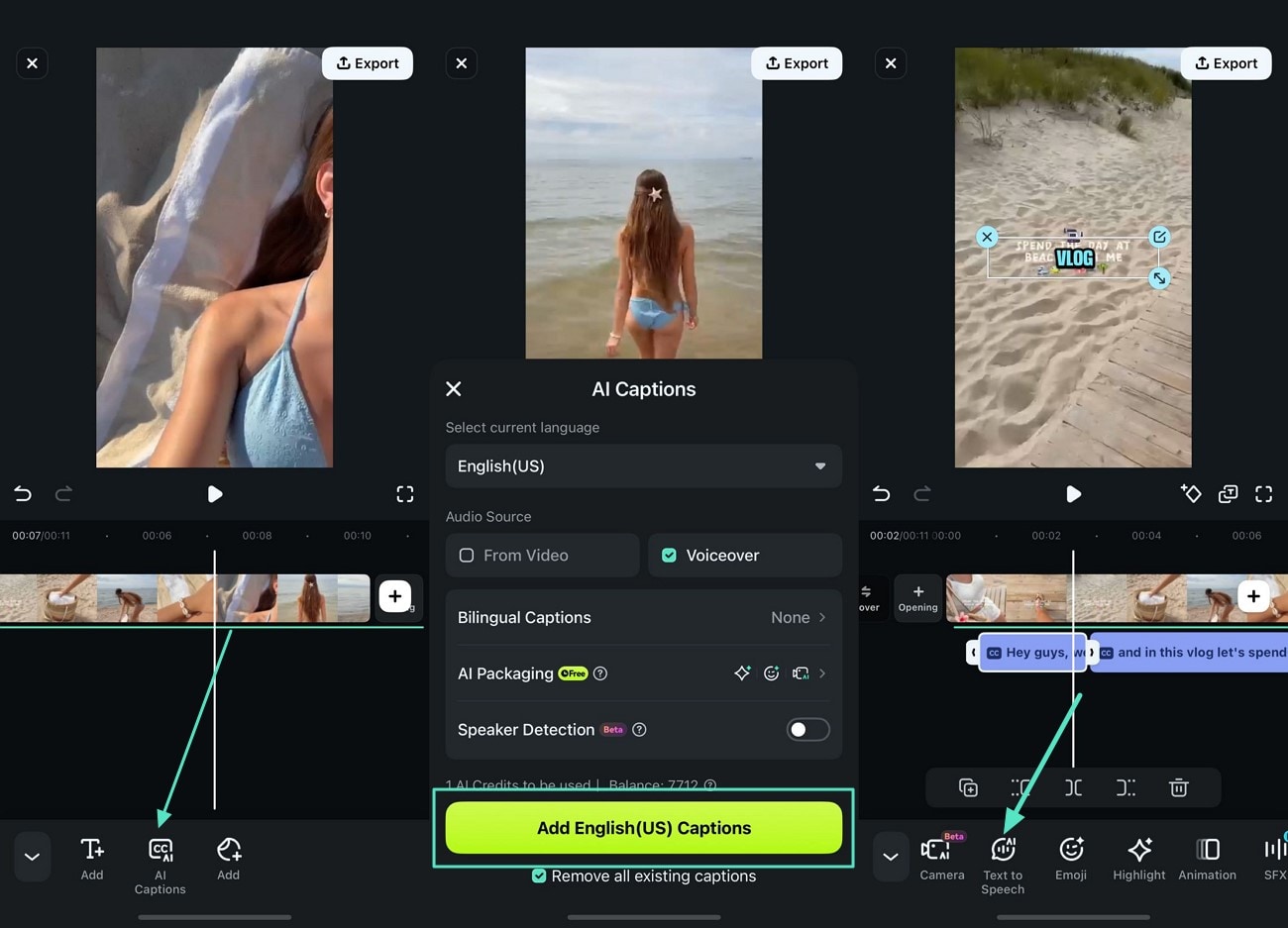 insert ai captions to video