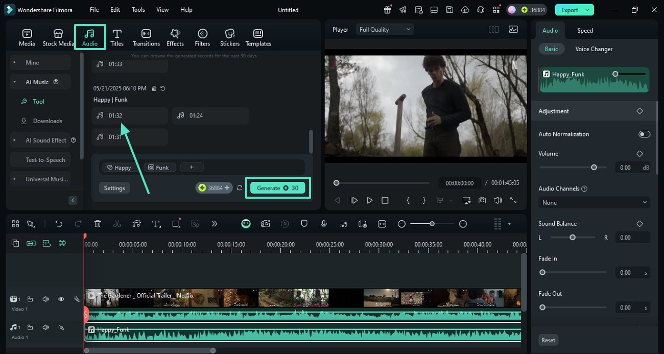 filmora desktop generate custom ai music