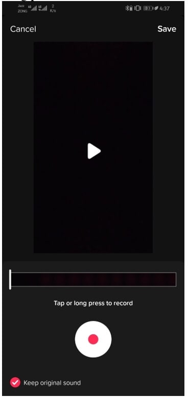 tiktok voiceover recording interface