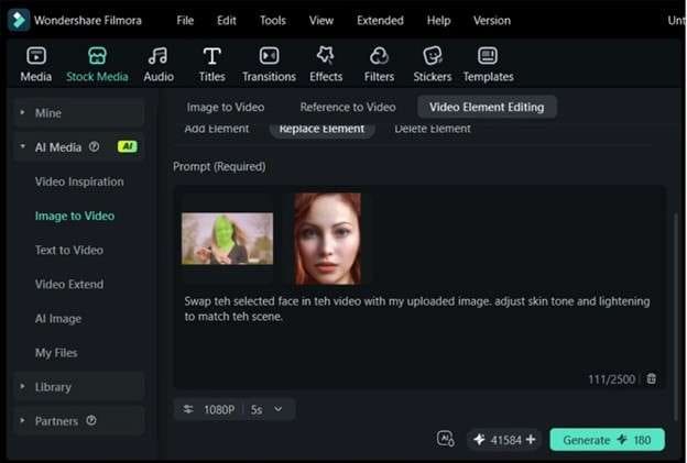 enter prompt and click generate