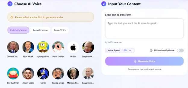 voidmagic celebrity voice cloner
