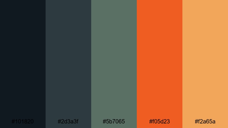 volcanic dino dusk dinosaur color palette with hex codes