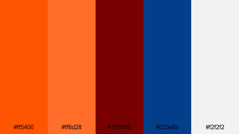 volcanic sunset shore tropical color palette with hex codes