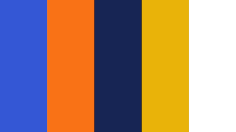 voltage rush royal blue and orange electronics store color color palette with hex codes