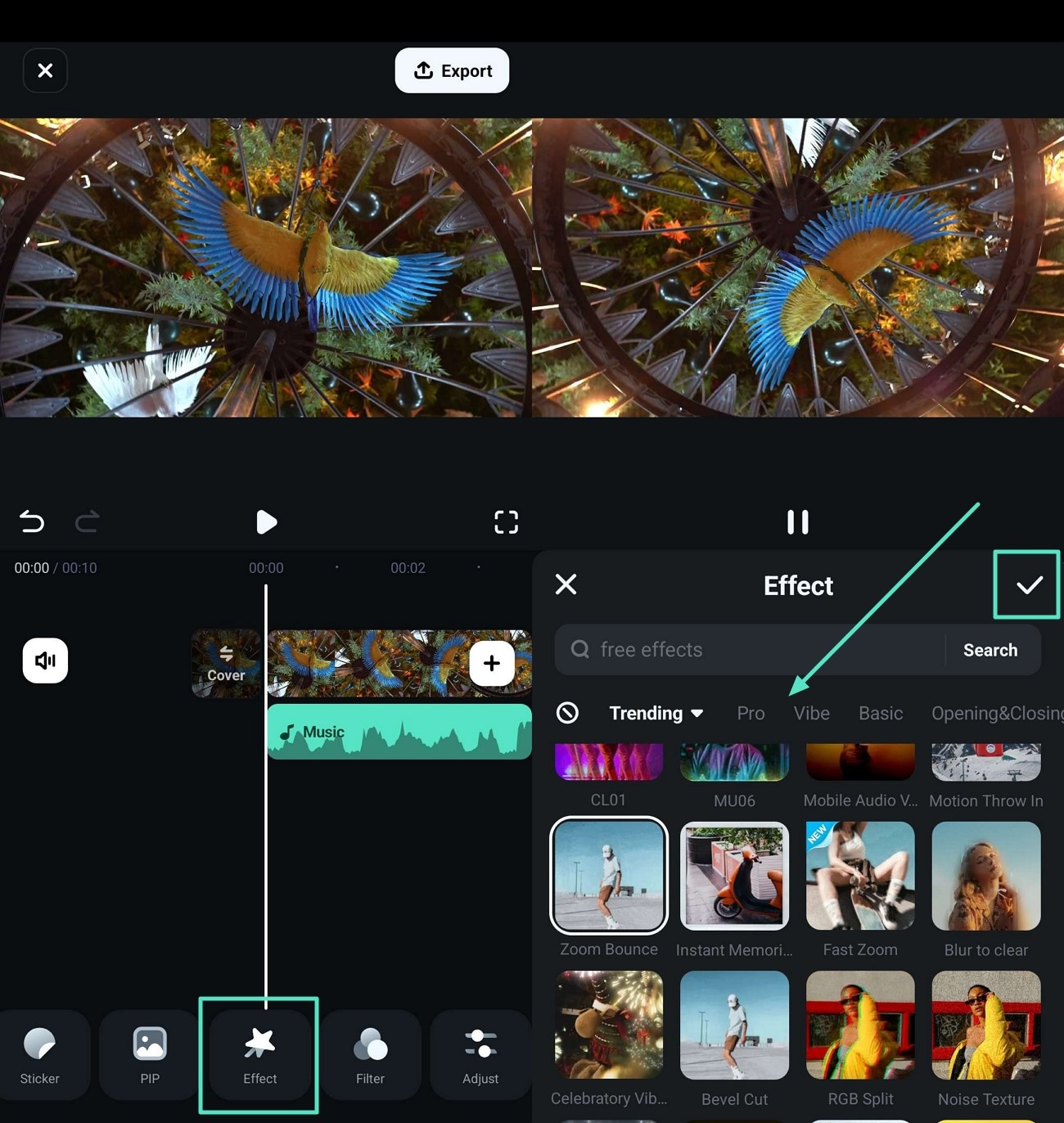 améliorer l'aspect visuel avec des effets
