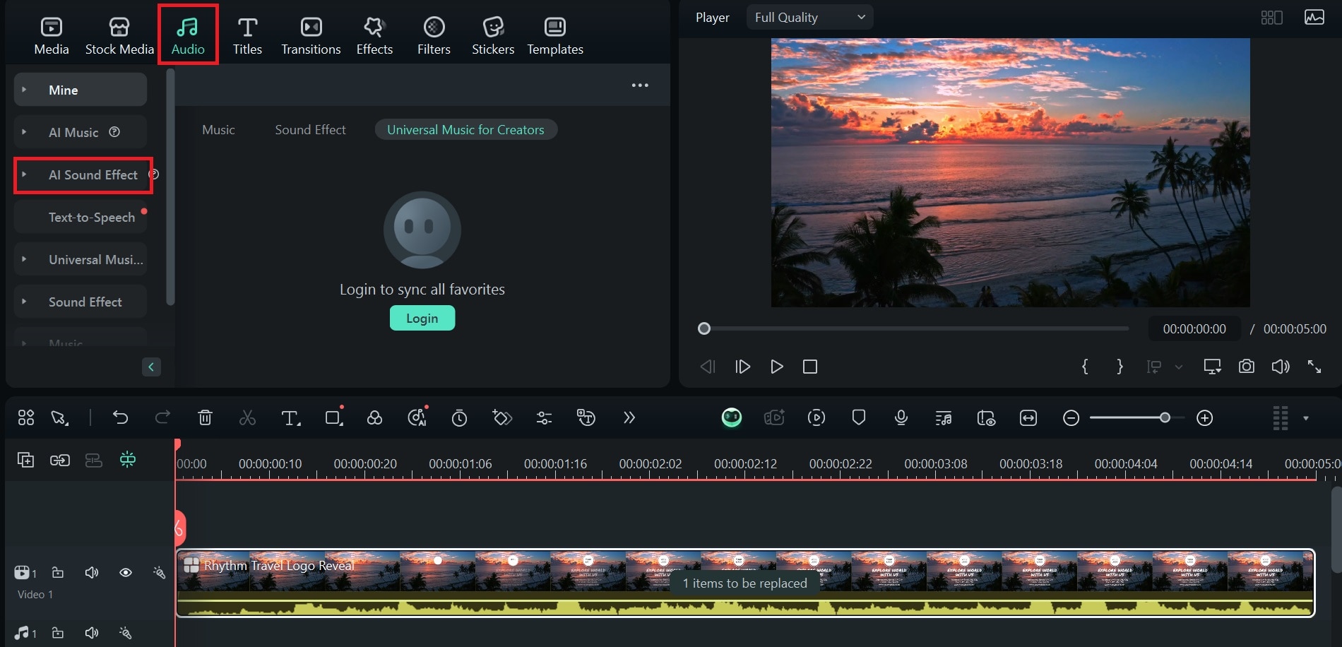 ai sound effect option