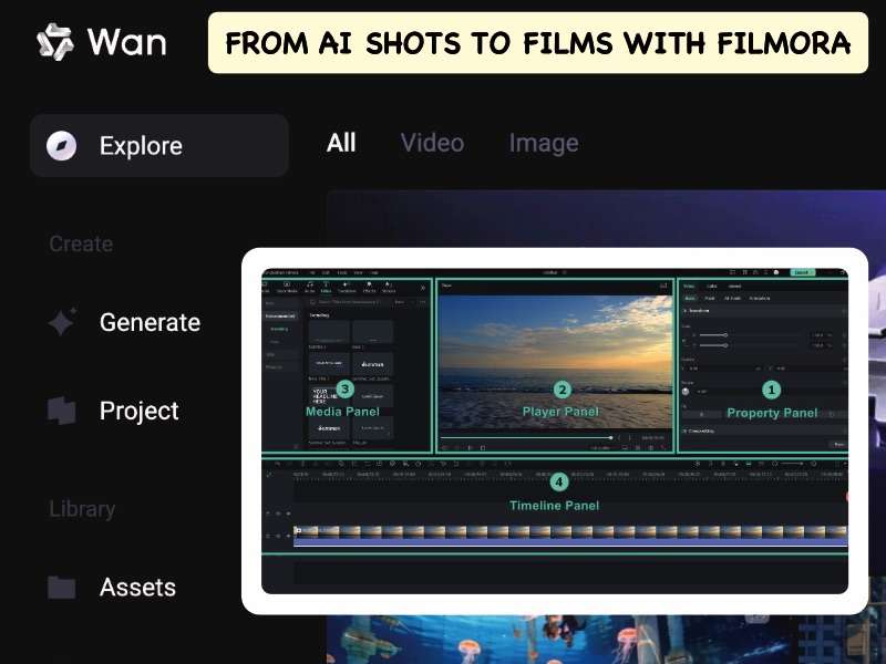 ai shots to films with filmora