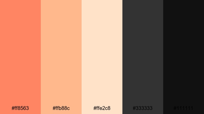 warm coral branding coral color palette with hex codes