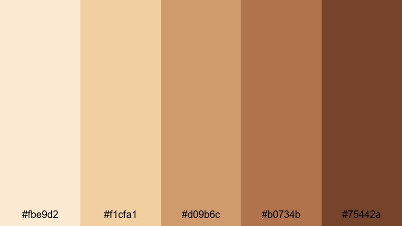 warm desert breeze tan color palette with hex codes