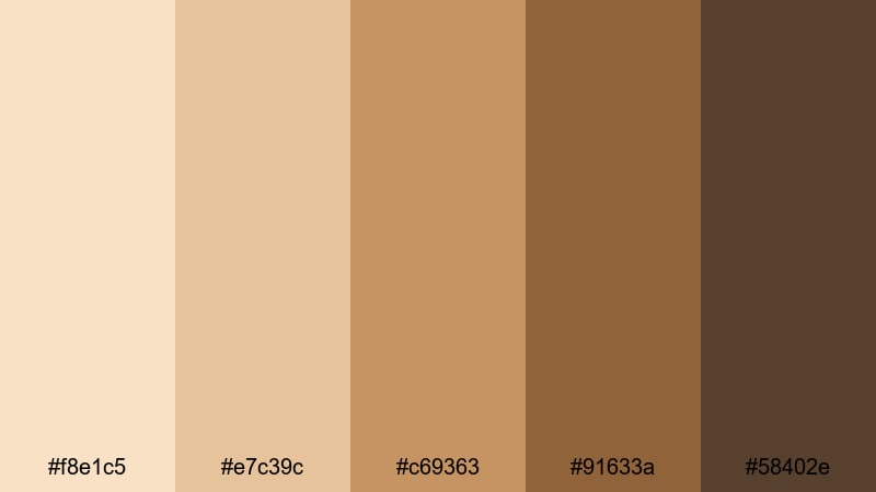 warm dune mirage wildlife safari color palette with hex codes