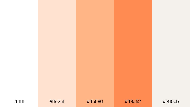 warm highlight accent orange peach color palette with hex codes