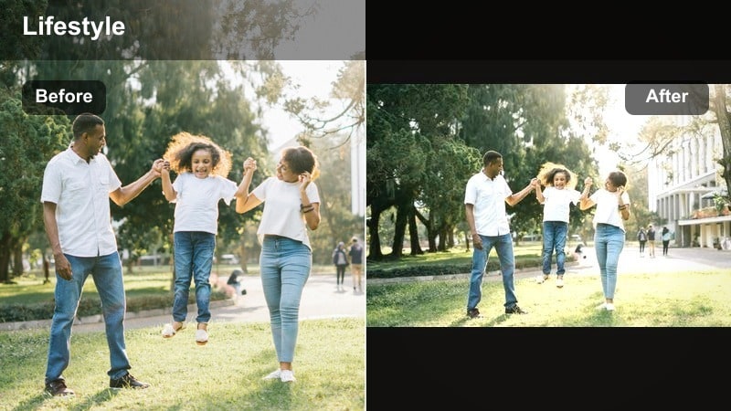 Warm interior lifestyle filter on a home vlog shot