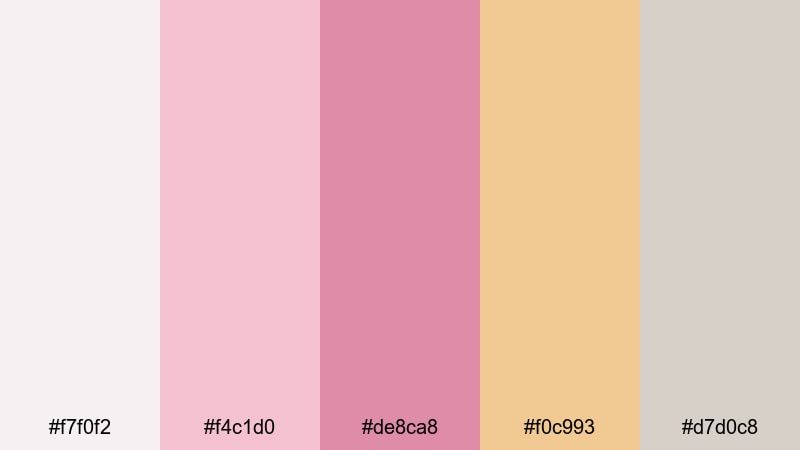 warm interface pink gold pink gold color palette with hex codes