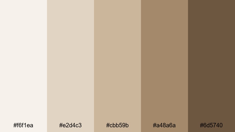 warm latte desk light gray color palette with hex codes