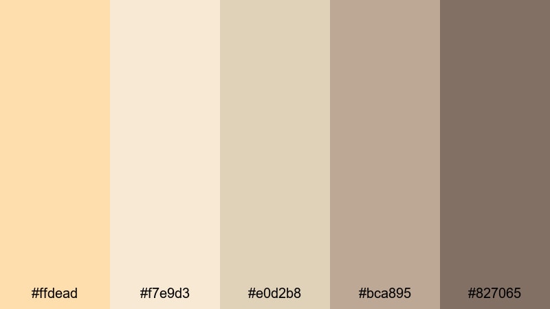 warm linen story navajo white color palette with hex codes