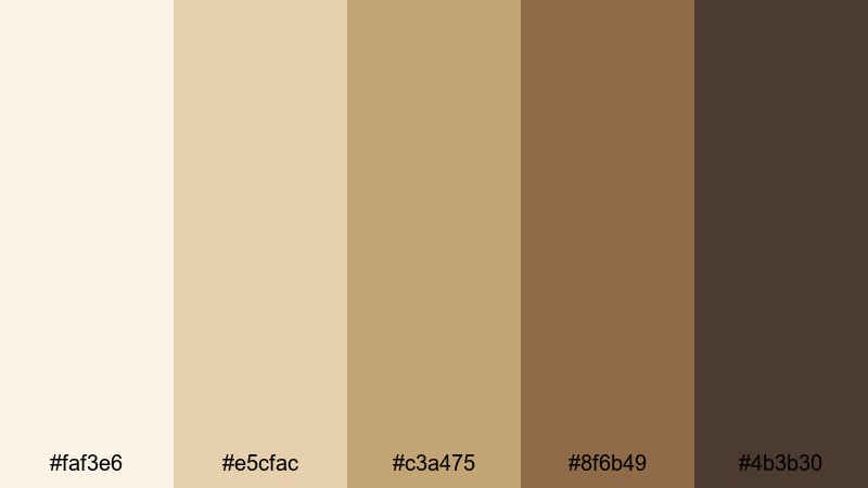 warm sand loft minimalist color palette with hex codes
