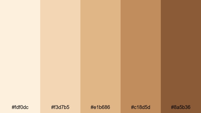 warm sand whispers desert color palette with hex codes