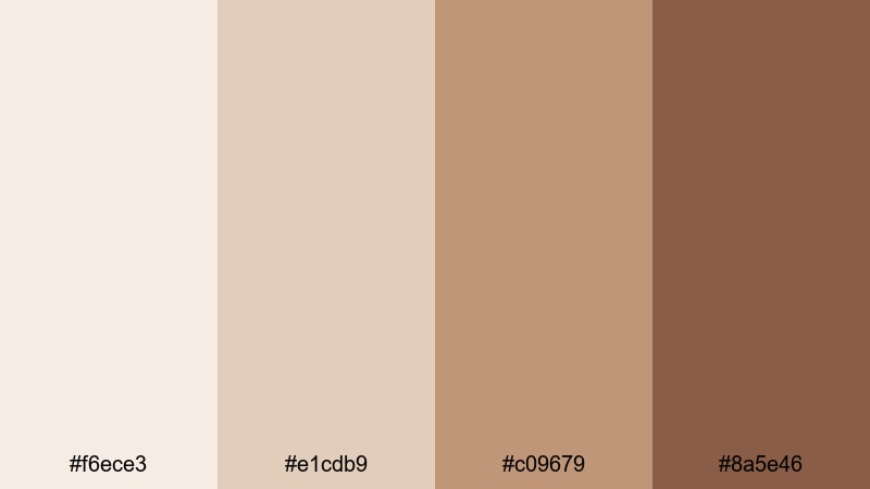 warm studio neutrals beige red color palette with hex codes