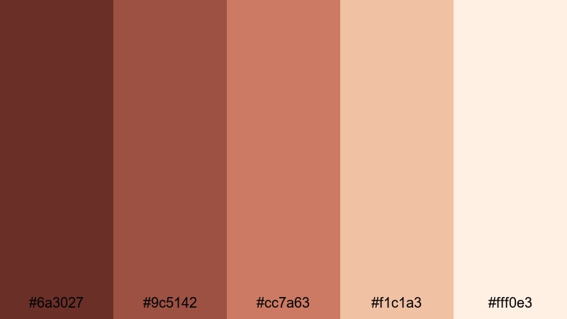 warm wedding vintage brown red color palette with hex codes