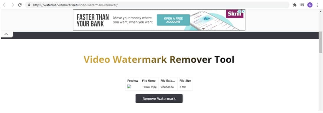 remove tiktok watermark with watermakremover online