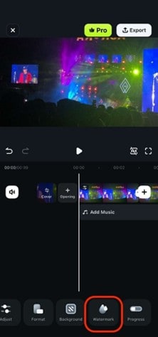 filmora watermark toolbar