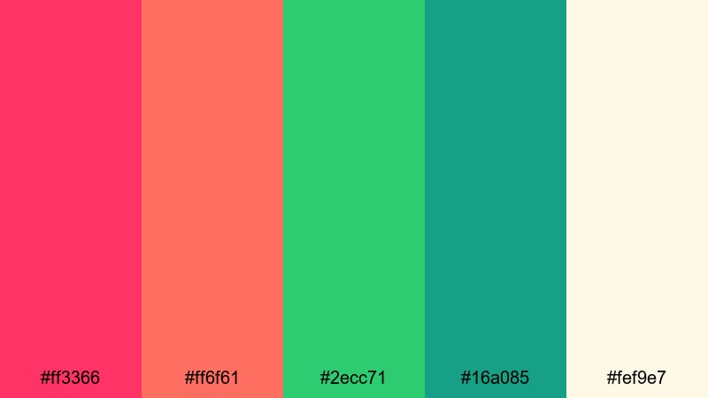 watermelon cooler party picnic color palette with hex codes