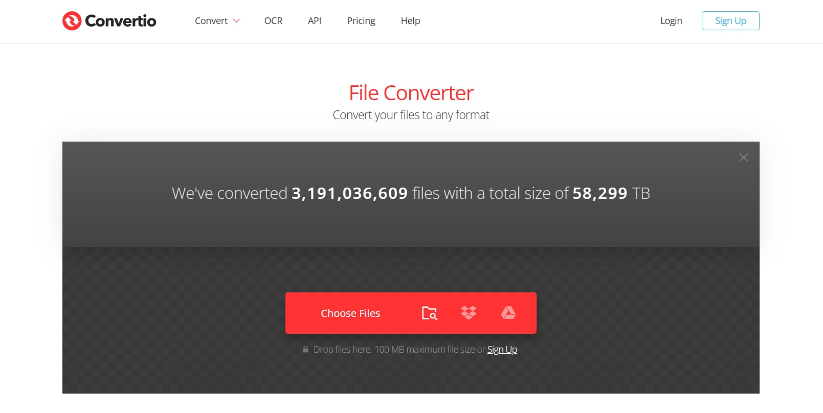 convertio online converter interface