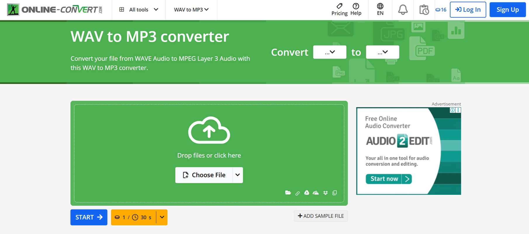 online-convert converter interface