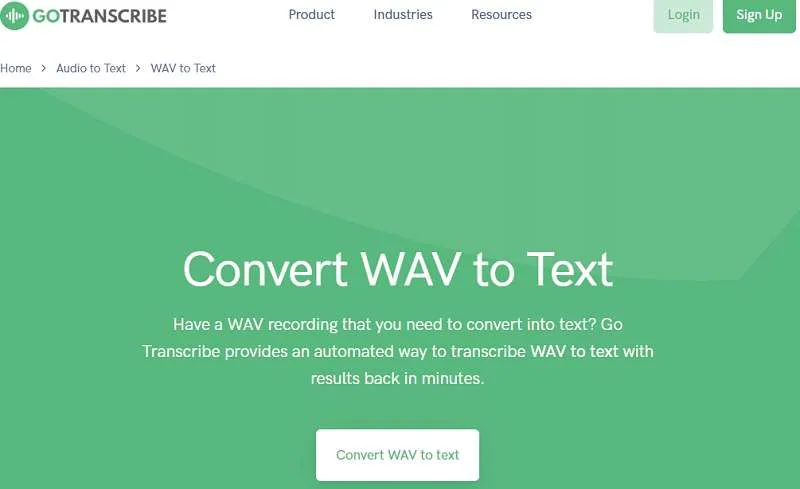 go transcribe as top choice for converting wav to text