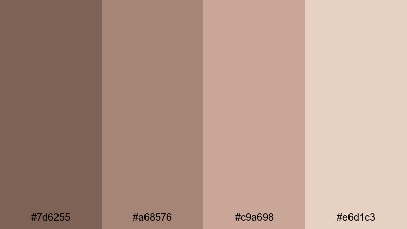 weathered clay quiet earth color palette with hex codes