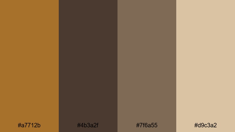 weathered workshop brass brass color palette with hex codes