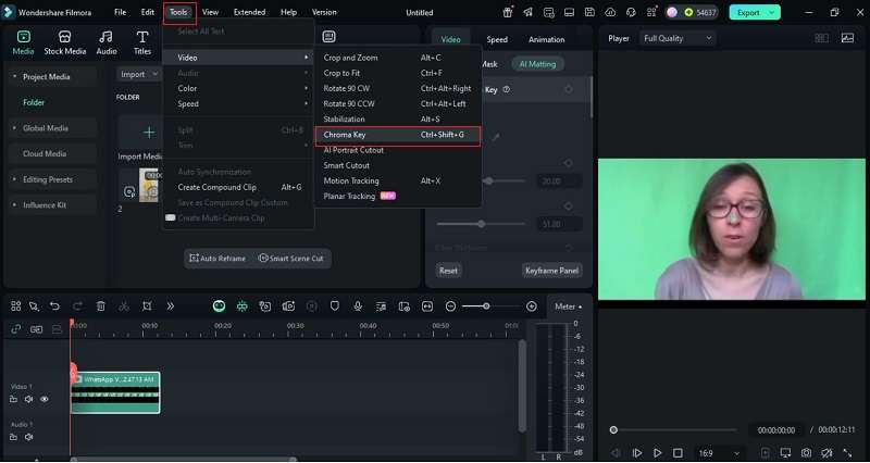 activer l'incrustation chroma