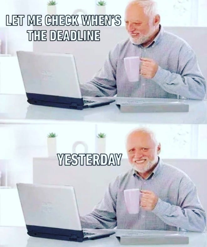 meeting deadlines joke