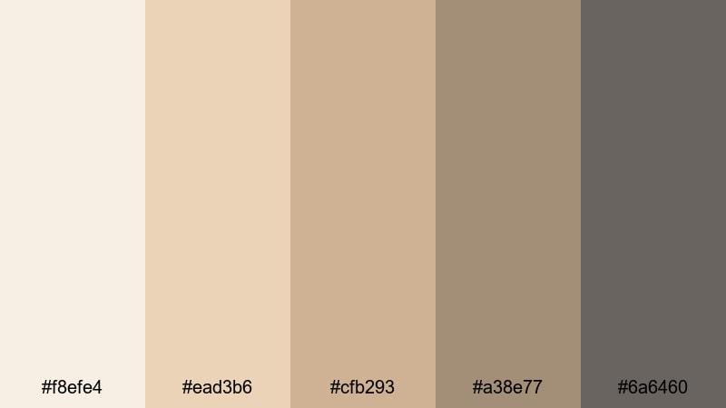 weekend brunch table beige gray color palette with hex codes