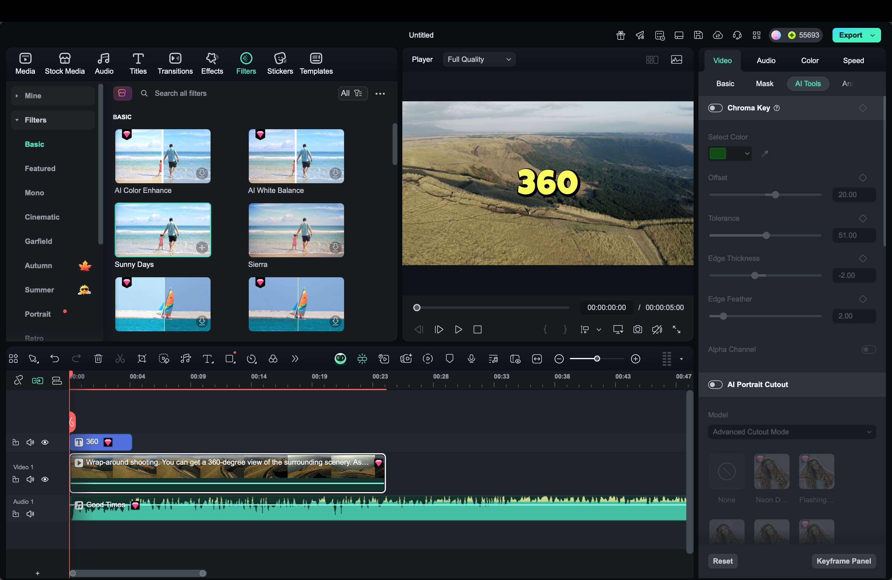 edit 360 video filmora