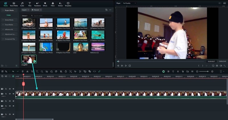 drag your imported video to timeline