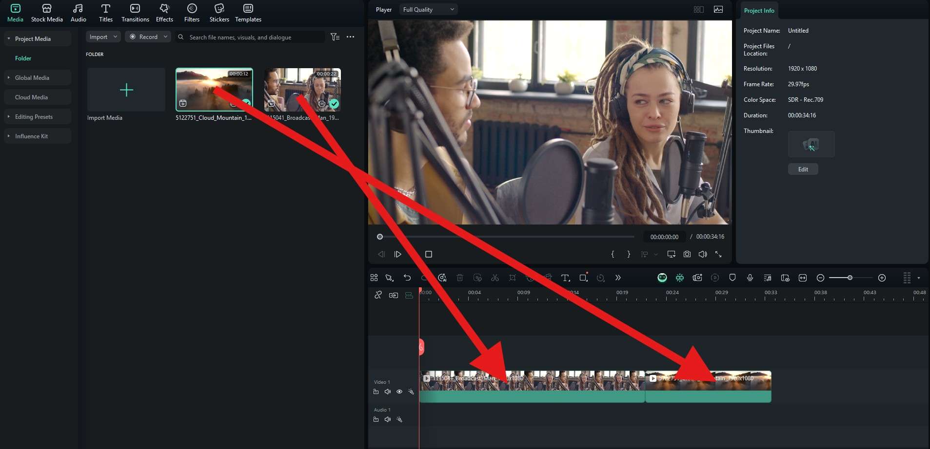 add b-roll to the timeline