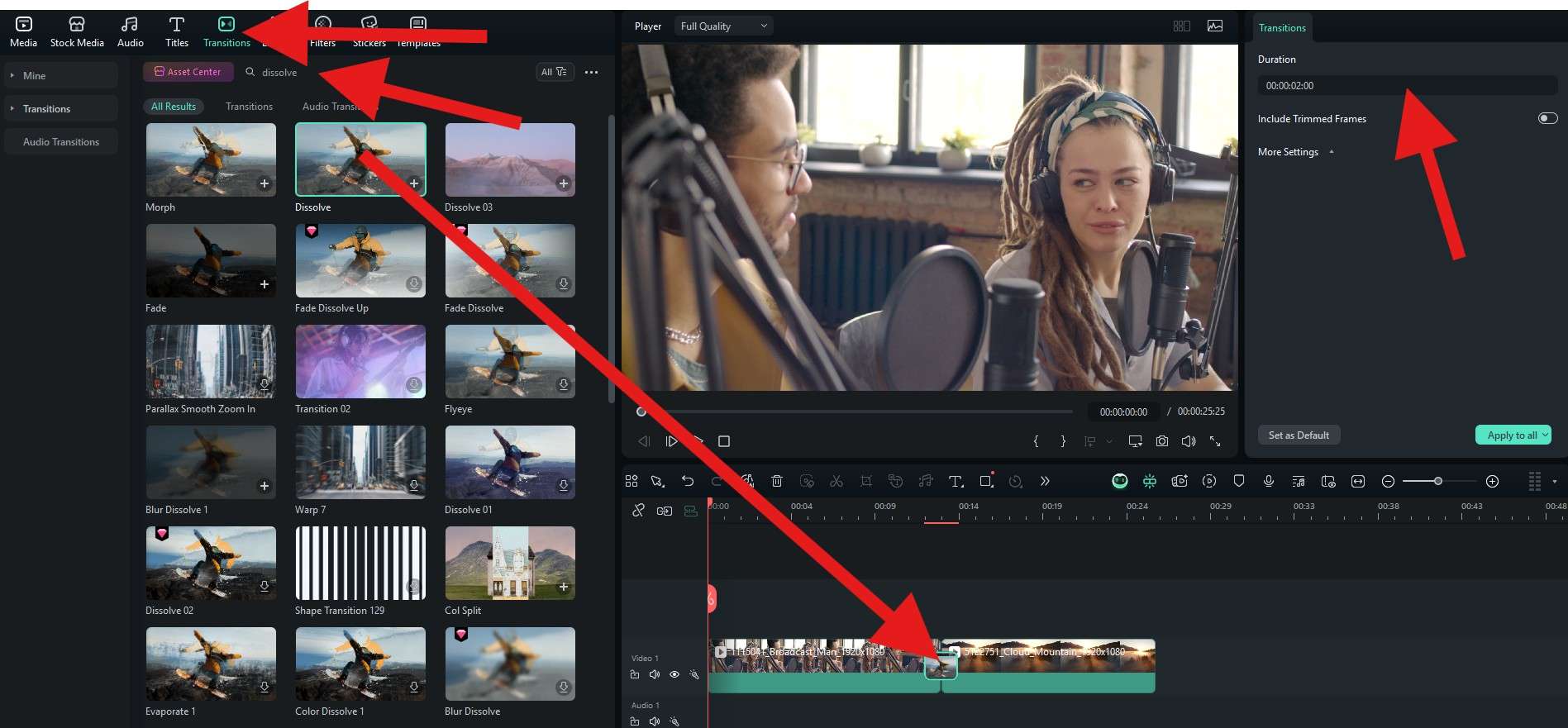 applying transitions