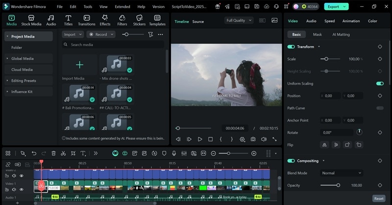 preview and edit the video