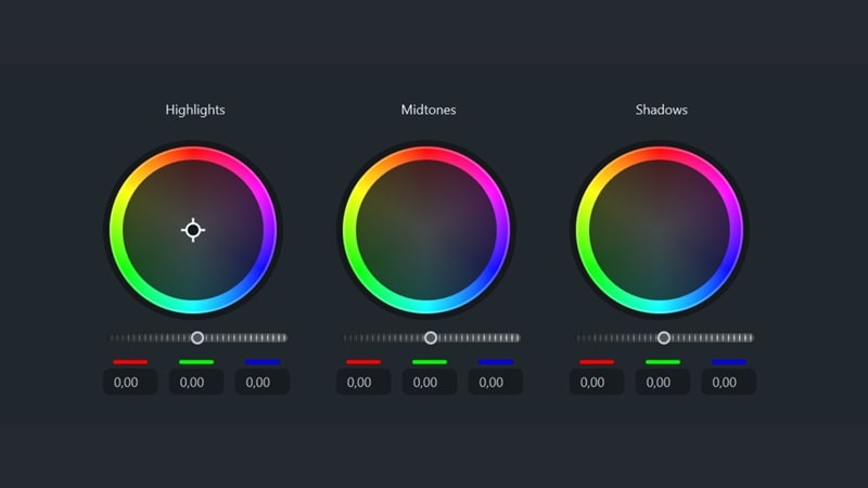 color wheels for color grading