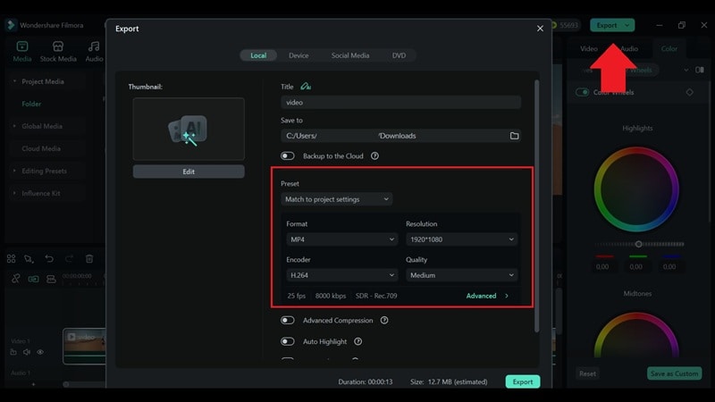 export and set format