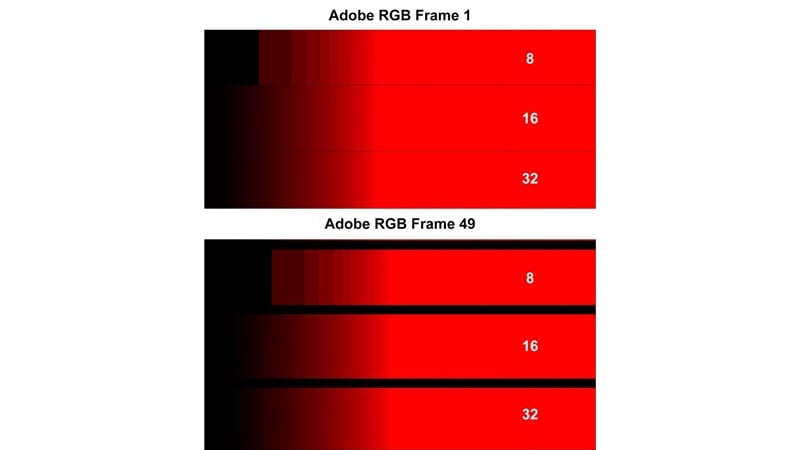 different bit depth in color
