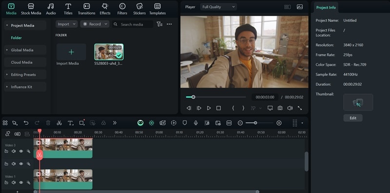 import video to filmora