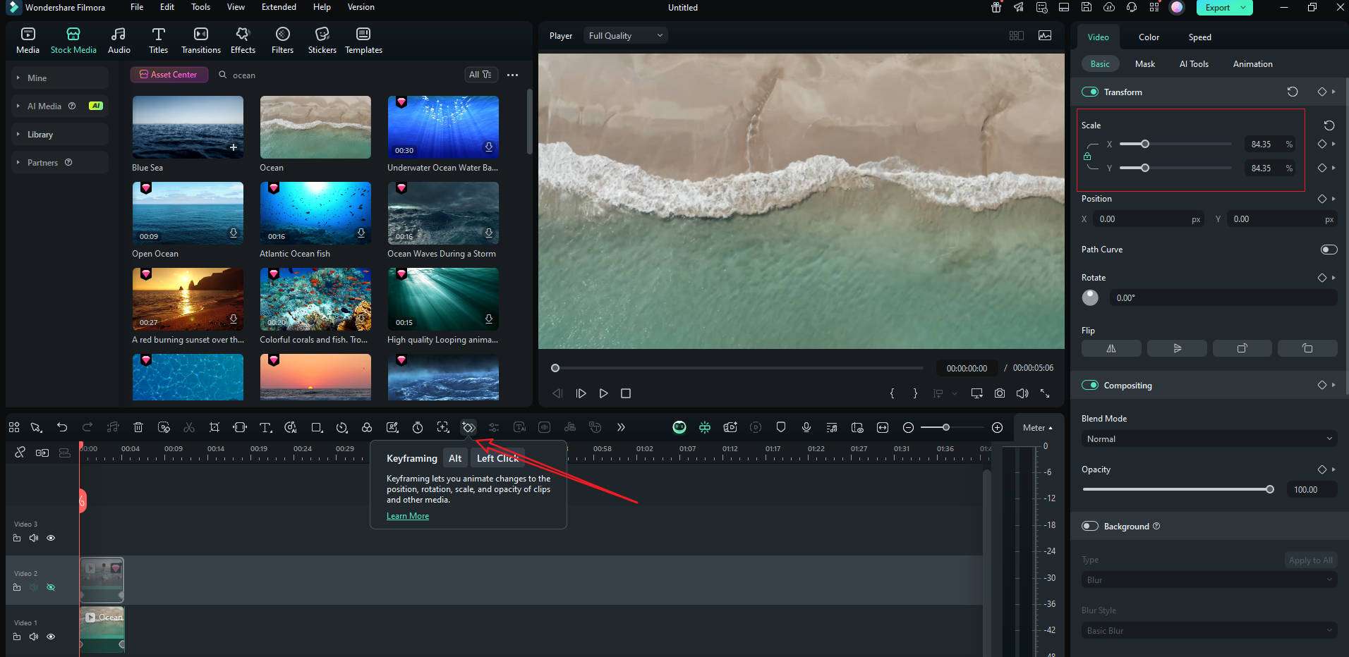 add keyframe animations to the background video
