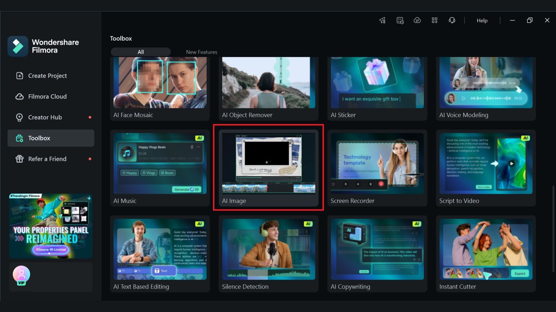 access filmora ai image