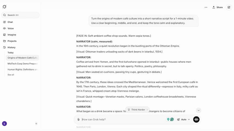 generate content ideas with grok