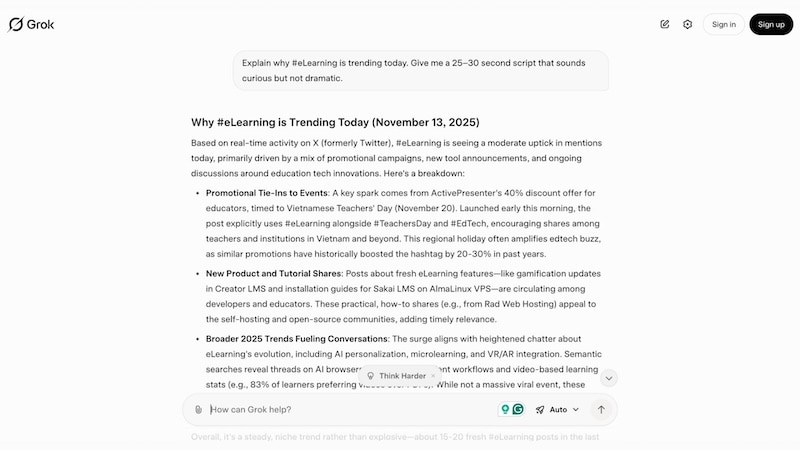 grok trending tracker for creator